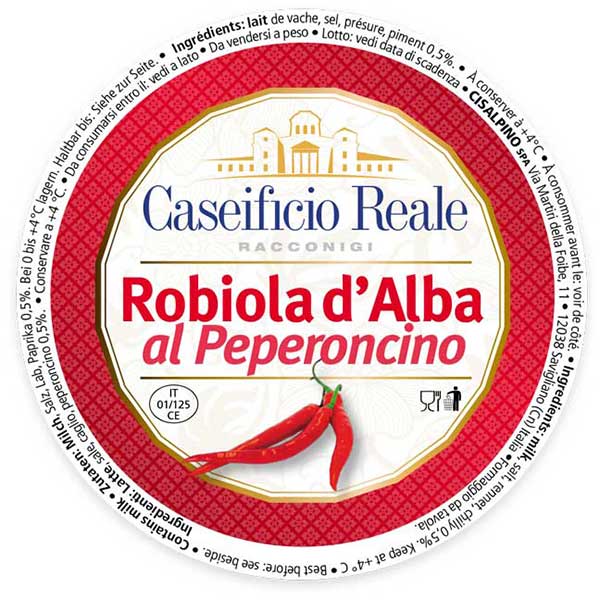 Etiqueta Robiola al peperoncino